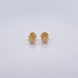 Stud Earrings Corona 0.55gr / White Zircons Yellow Gold 18K $
