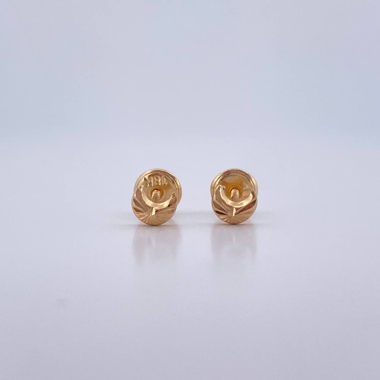 Stud Earrings Moon 0.5gr / Diamond Cut Yellow Gold 18K $