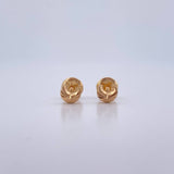 Stud Earrings Moon 0.5gr / Diamond Cut Yellow Gold 18K $