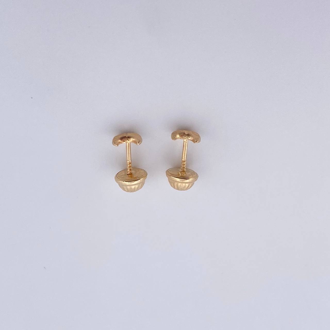 Stud Earrings Moon 0.5gr / Diamond Cut Yellow Gold 18K $