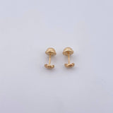 Stud Earrings Moon 0.5gr / Diamond Cut Yellow Gold 18K $