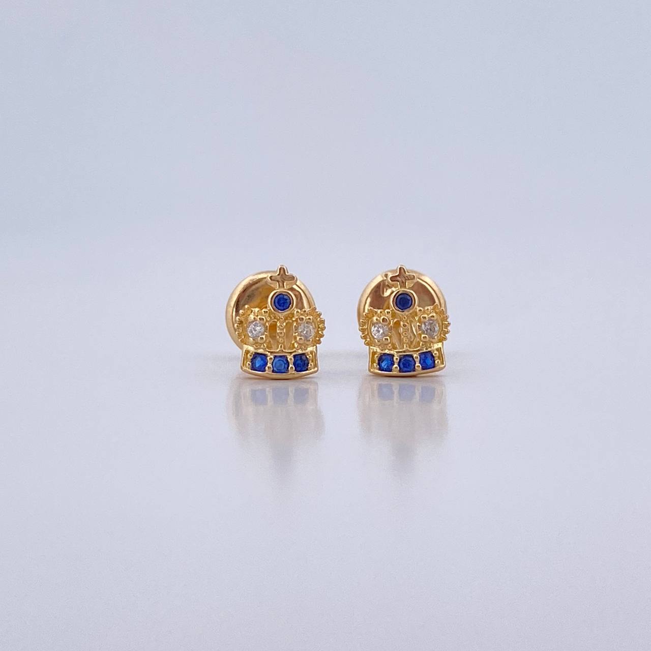 Topos Corona Real 0.8gr / Circones Blancos Azules Oro Amarillo 18K $