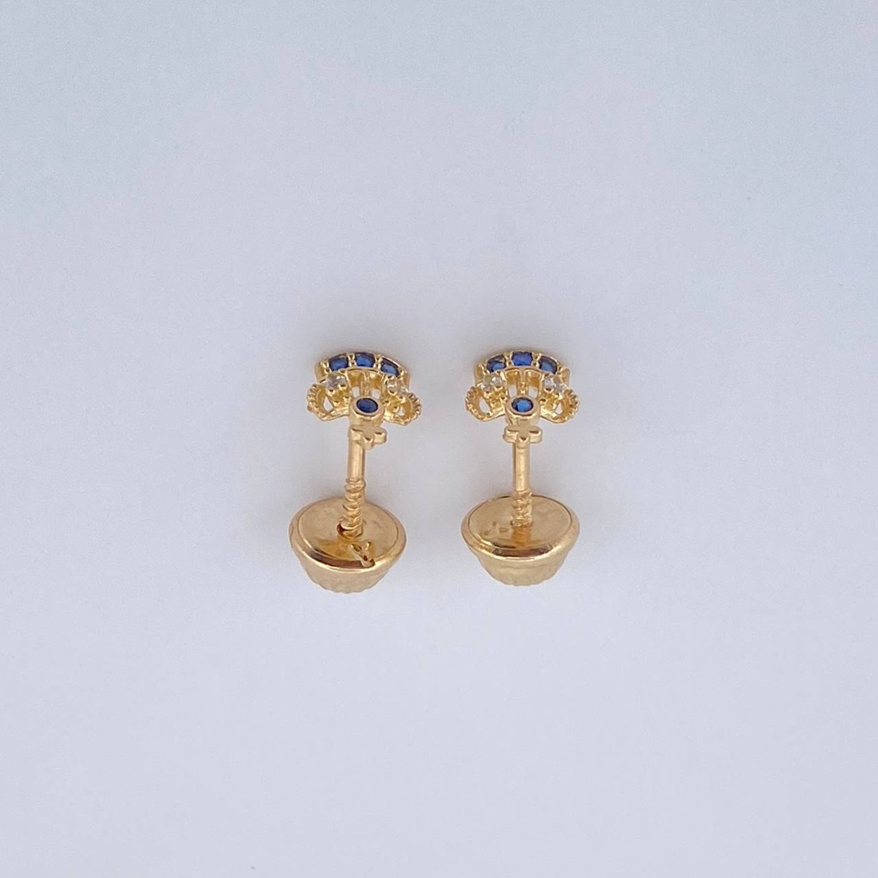 Topos Corona Real 0.8gr / Circones Blancos Azules Oro Amarillo 18K $