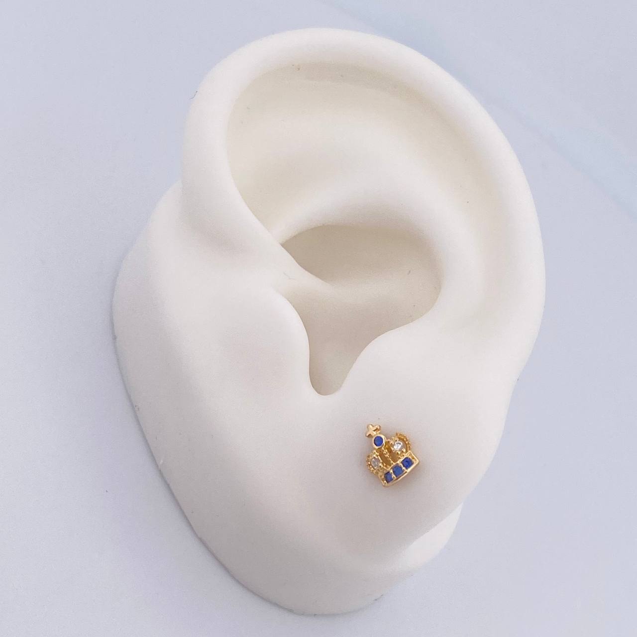 Topos Corona Real 0.8gr / Circones Blancos Azules Oro Amarillo 18K $