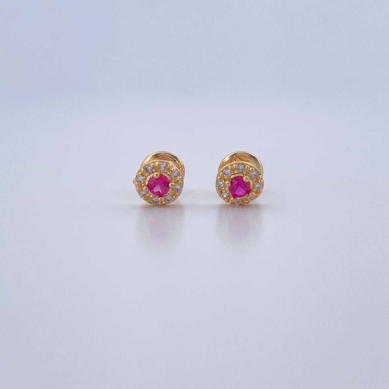 Topos Halo 0.9gr / Circones Blancos Fucsias Oro Amarillo 18K $