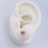 Topos Halo 0.9gr / Circones Blancos Fucsias Oro Amarillo 18K $