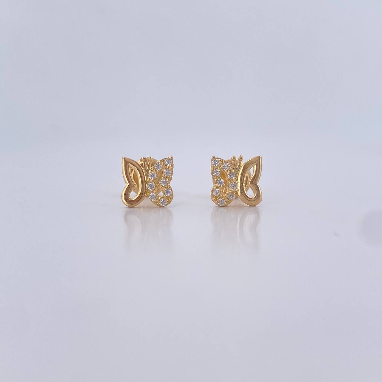 Topos Mariposa 0.9gr / Circones Blancos Oro Amarillo 18K $
