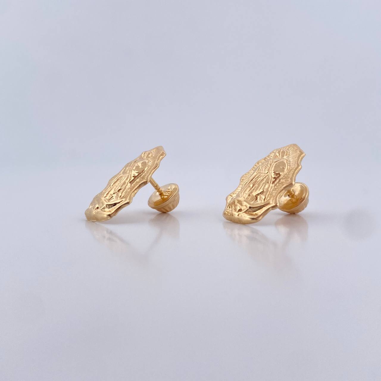 Stud Earrings Virgin Guadalupe 1.4gr / Yellow Gold 18K $
