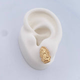 Stud Earrings Virgin Guadalupe 1.4gr / Yellow Gold 18K $