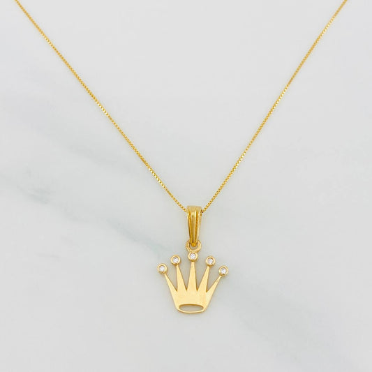 Set Cadena Veneciana + Dije Corona / 2.2g / 20 in Oro Amarillo 18K