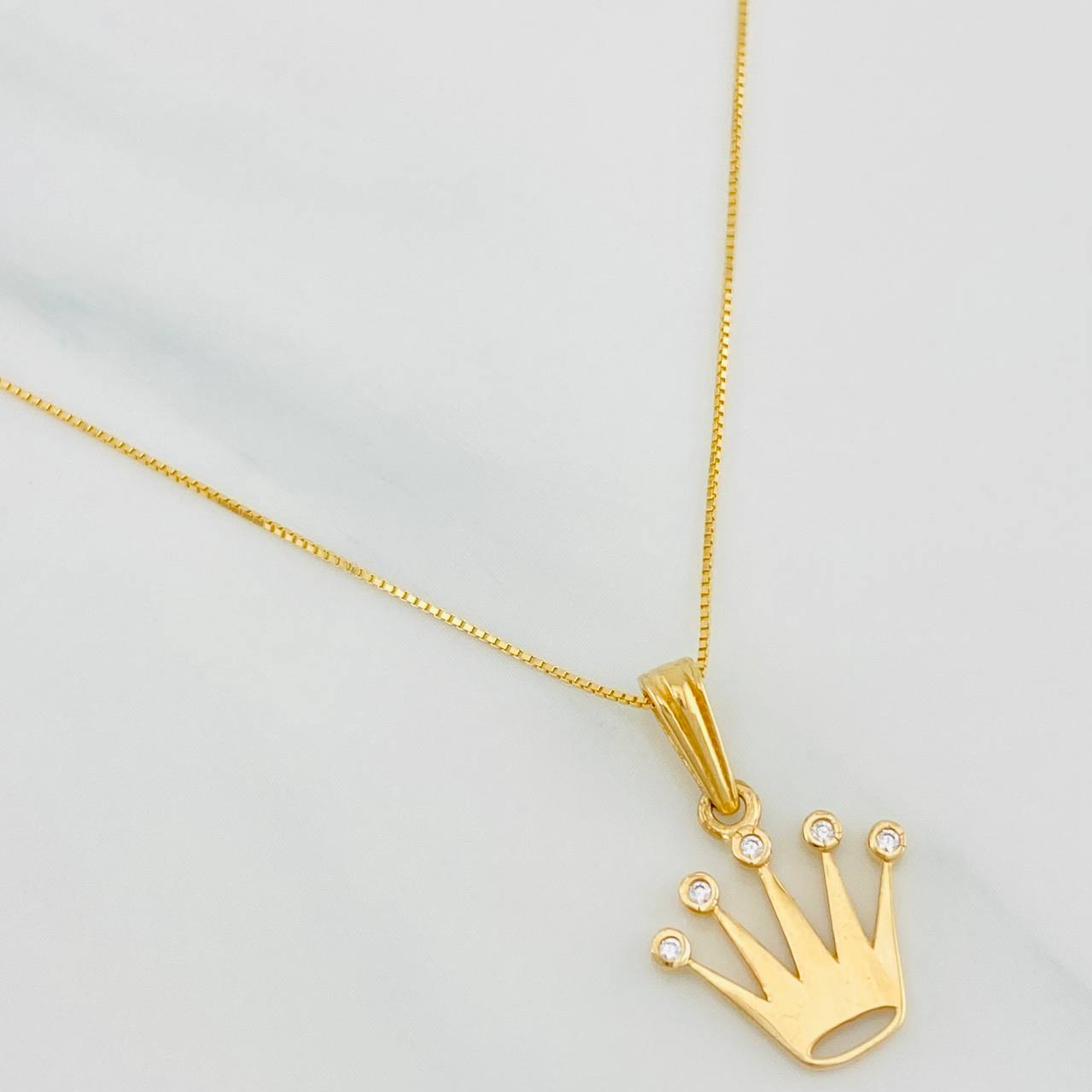 Venetian Chain Set + Crown Pendant / 2.2g / 20 in Yellow Gold 18K