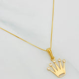 Venetian Chain Set + Crown Pendant / 2.2g / 20 in Yellow Gold 18K
