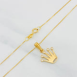 Venetian Chain Set + Crown Pendant / 2.2g / 20 in Yellow Gold 18K