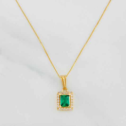 Set Cadena Veneciana + Dije Halo Cuadrado / 2.5g / 20 in Oro Amarillo 18K