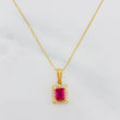 Venetian Chain Set + Square Halo Pendant / 2.45g / 20 in 18K Yellow Gold