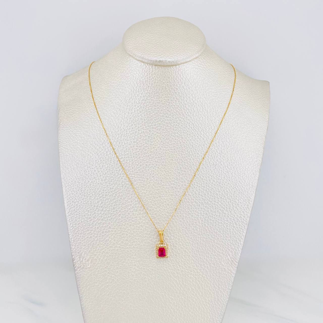 Venetian Chain Set + Square Halo Pendant / 2.45g / 20 in 18K Yellow Gold