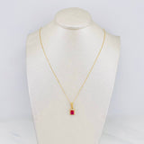 Venetian Chain Set + Square Halo Pendant / 2.45g / 20 in 18K Yellow Gold