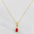 Set Venetian Chain + Halo Drop Pendant / 2.3g / 20 in 18K Yellow Gold