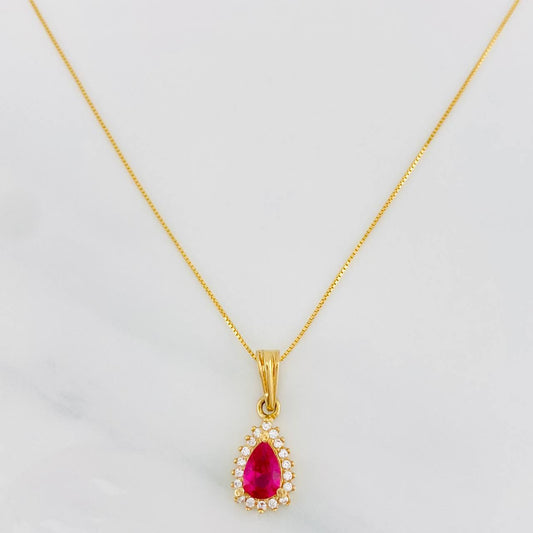 Set Cadena Veneciana + Dije Halo Gota / 2.3g / 20 in Oro Amarillo 18K
