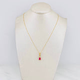 Set Venetian Chain + Halo Drop Pendant / 2.3g / 20 in 18K Yellow Gold