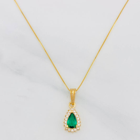 Set Cadena Veneciana + Dije Halo Gota / 2.25g / 20 in Oro Amarillo 18K