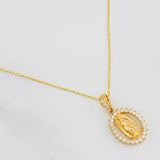 Classic Link Chain + Pendant Virgin Guadalupe / 2.7g / 18 in Yellow Gold 18K