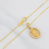 Classic Link Chain + Pendant Virgin Guadalupe / 2.7g / 18 in Yellow Gold 18K