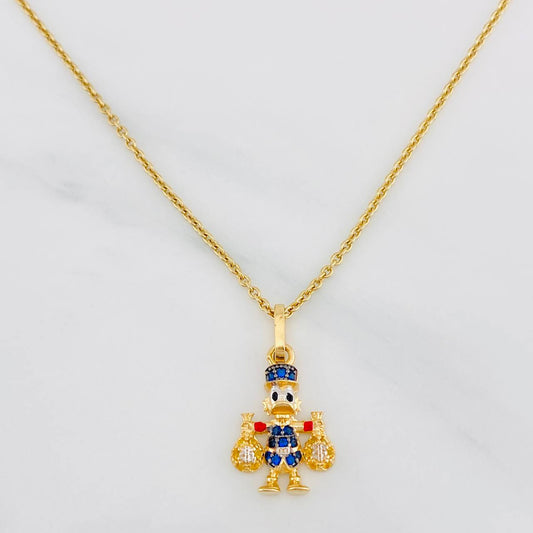 Set Cadena Aro Seguido + Dije Pato Bolsas Dinero / 5.45g / 20 in Oro Amarillo 18K