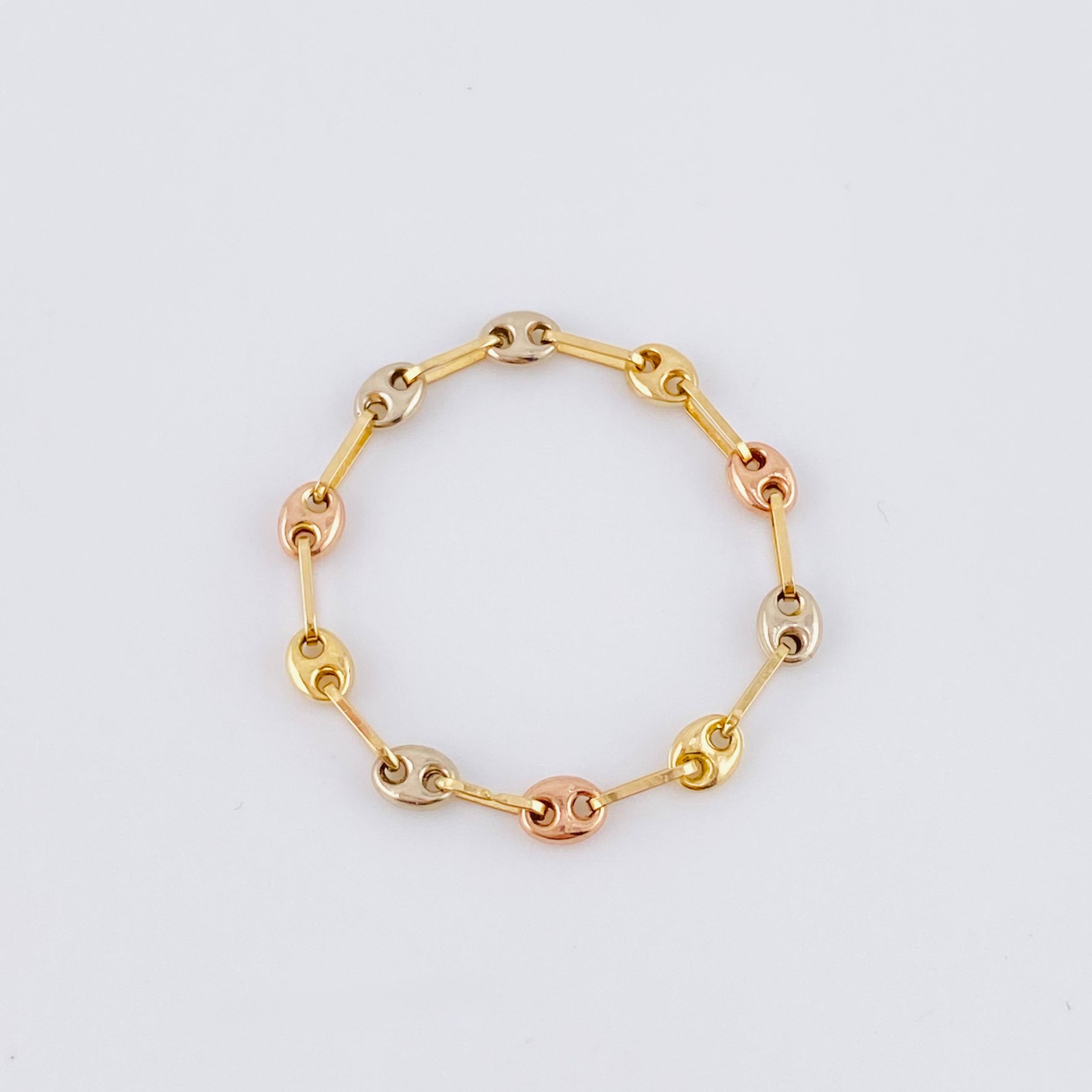 Anillo Gc 0.6gr / T10 1/4 - T10 1/2 / 3mm Tres Oros 18K