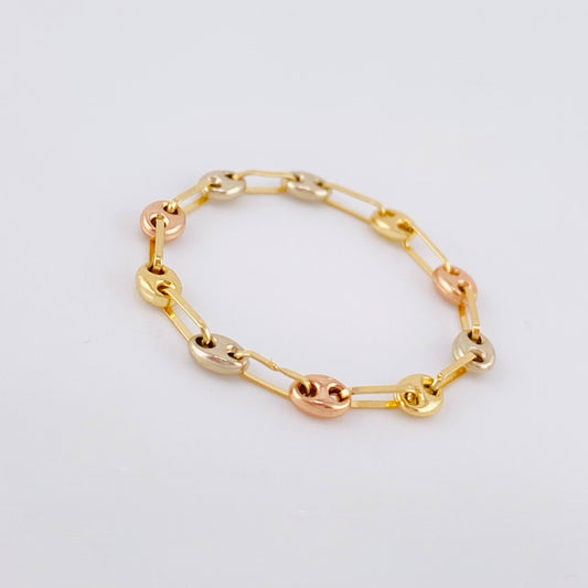 Gc Ring 0.8gr / T15 - T14 3/4 / 3.5mm 18K Three Golds ©