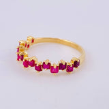 Anillo Zafiros Fucsias 81pts 1.8gr / T6 1/4 / Oro Amarillo 18K