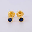 Circle Sapphire Stud Earrings 26Pts 0.9gr / 3.6mm 18K Yellow Gold