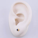 Circle Sapphire Stud Earrings 26Pts 0.9gr / 3.6mm 18K Yellow Gold