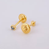 Diamond Stud Earrings 7Pts 0.7gr / 2mm 18K Yellow Gold
