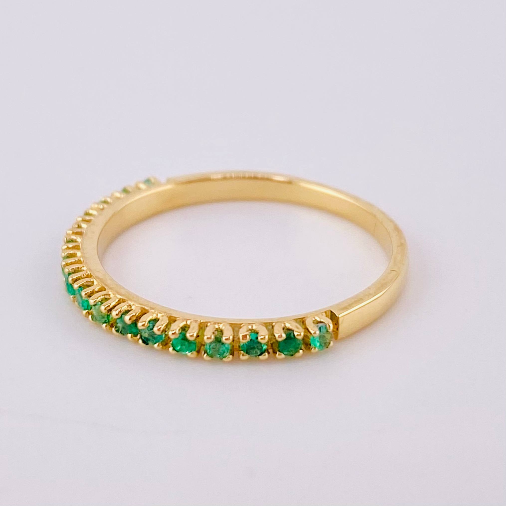 Emerald Channel Ring 19pts 1.55gr / T6 / 18K Yellow Gold