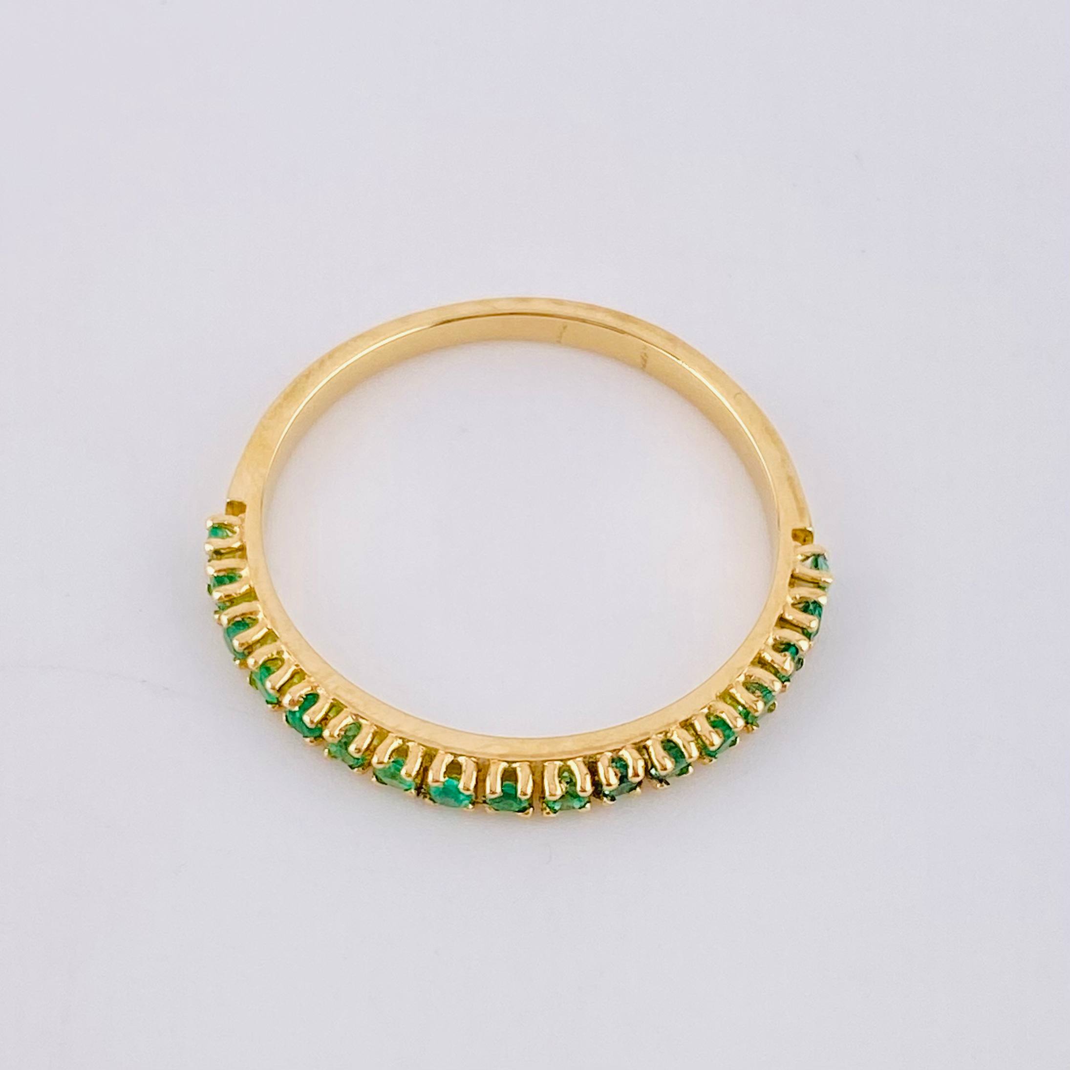 Emerald Channel Ring 19pts 1.55gr / T6 / 18K Yellow Gold