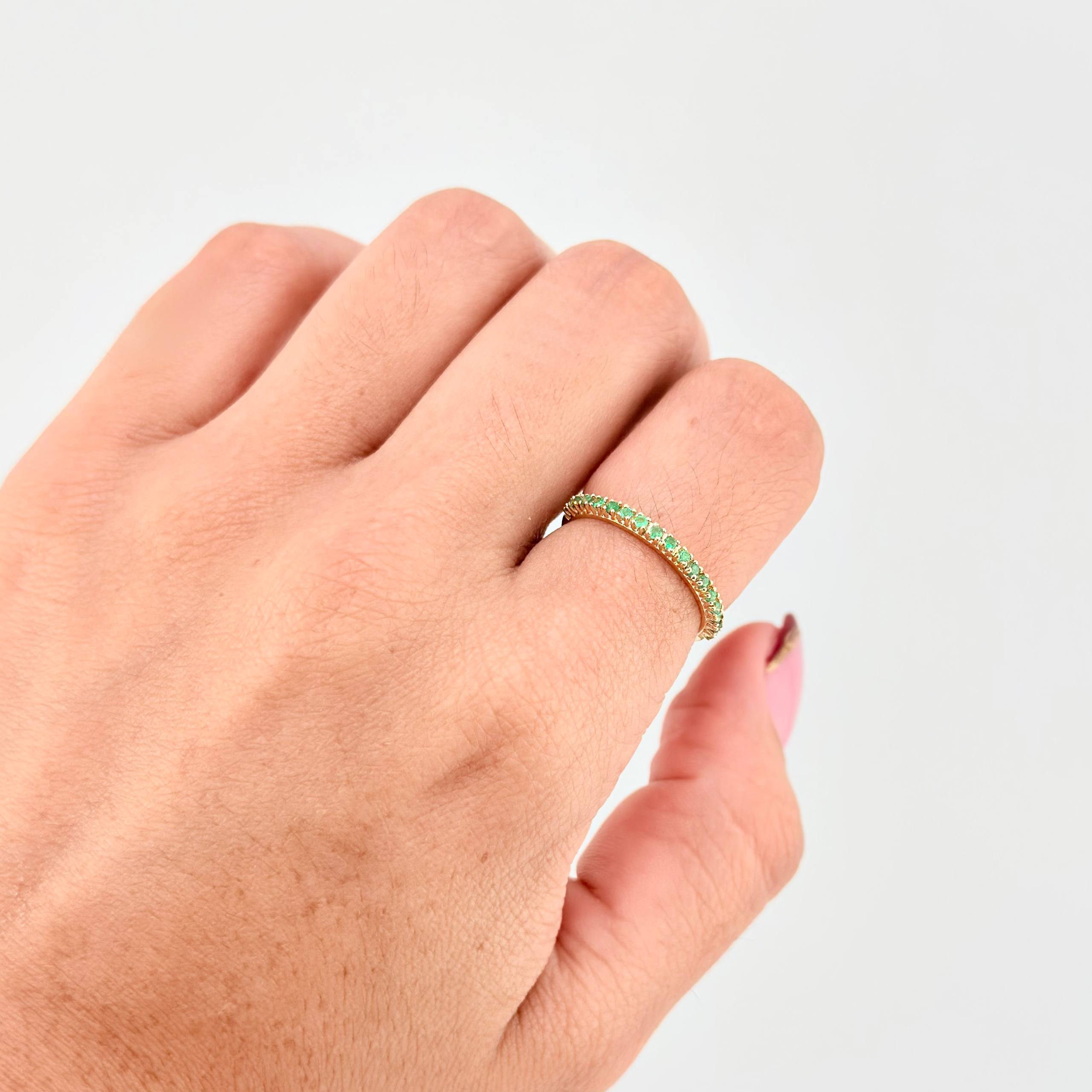 Emerald Channel Ring 19pts 1.55gr / T6 / 18K Yellow Gold