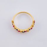 Anillo Zafiros Amarillos Azules Fucsias 91pts 1.9gr / T6 1/2 / Oro Amarillo 18K