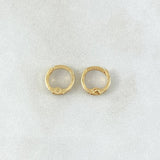 Hoop Earrings Track 0.6gr / 0.8cm-Yellow Gold 18K