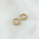Hoop Earrings Track 0.6gr / 0.8cm-Yellow Gold 18K