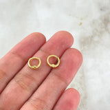 Hoop Earrings Track 0.6gr / 0.8cm-Yellow Gold 18K