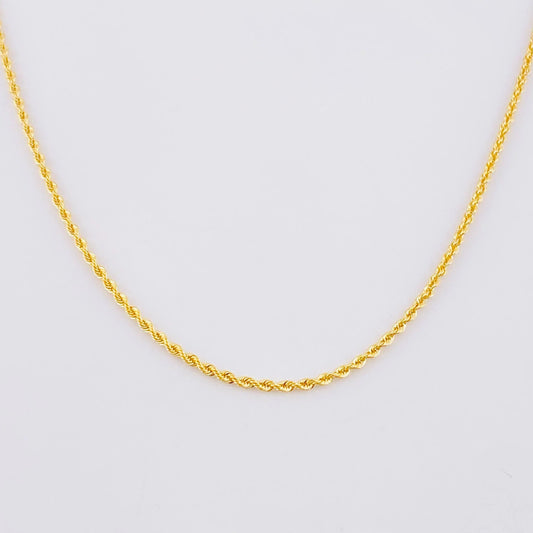 Rope Chain 0.85g / 18 in / 0.6mm Yellow Gold 18K