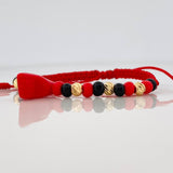 Red Woven Bracelet Protection Yellow Gold 18K