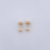 Stud Earrings Corona 0.55gr / White Zircons Yellow Gold 18K $