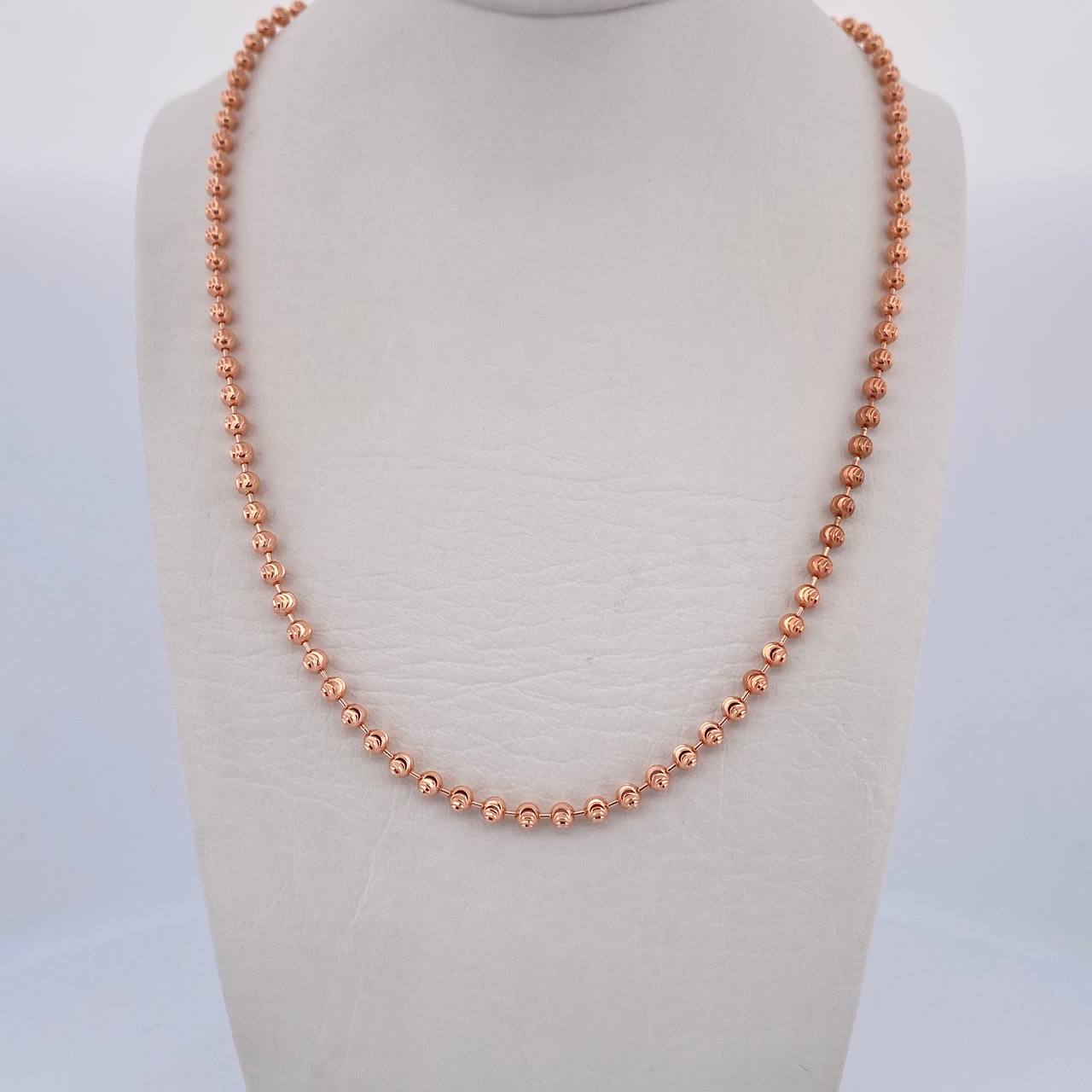 Cadena Militar 18.1gr / 60cm / 2.8mm Diamantado Luna Oro Rosa +3 18K &