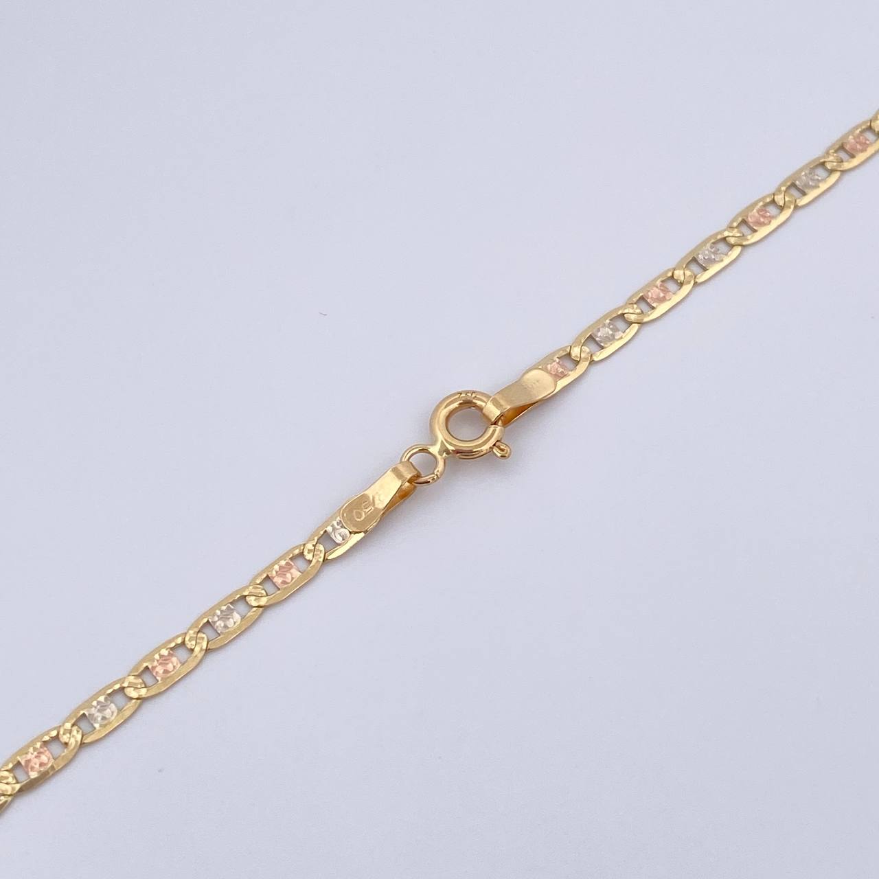 Flat 6.2gr / 60cm / 2.3mm Diamonded Three Golds +3 18K &