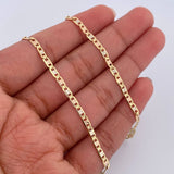 Flat 6.2gr / 60cm / 2.3mm Diamonded Three Golds +3 18K &