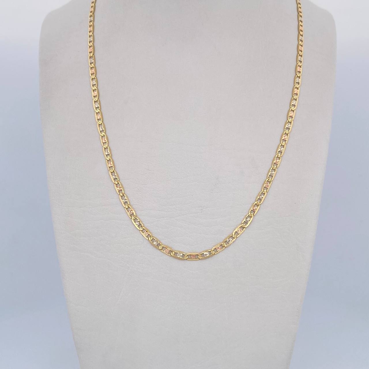 Flat 6.2gr / 60cm / 2.3mm Diamonded Three Golds +3 18K &