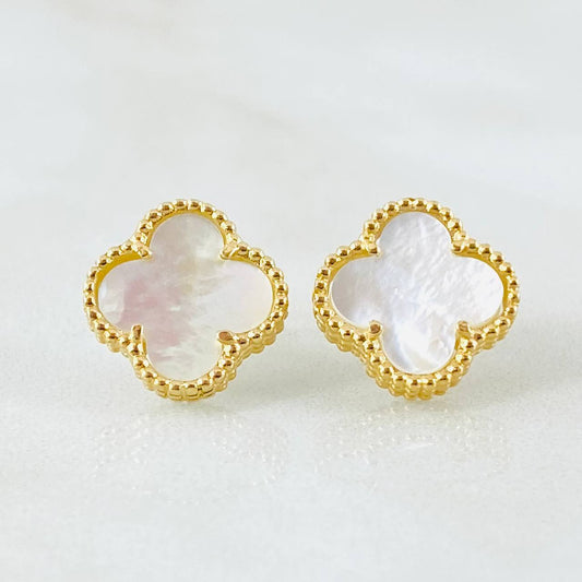 Topos Trebol Blanco 3.15gr / 1/2 in / Oro Amarillo Nac.Esp. 18K