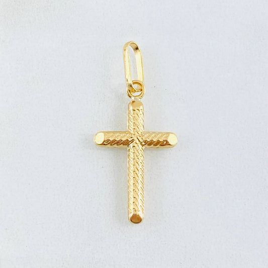 Dije Cruz Rayas Espiral 0.85 g / 1 1/4 in Oro Amarillo 18K